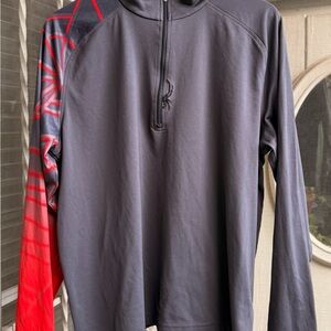 Spyder Black and Red Half-Zip Ski Pullover